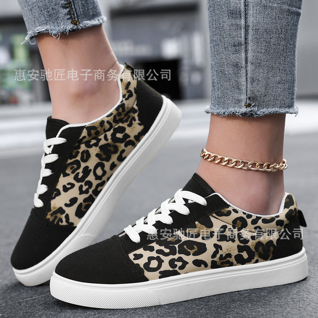 2025 Summer New Canvas Shoes Student Casual Running Shoes Men's Fashion Leopard Print Men's Shoes Wholesale Fashion Versatile