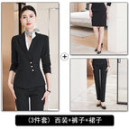 Black suit + skirt + pants / S