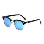 Bright black silver frame blue mercury