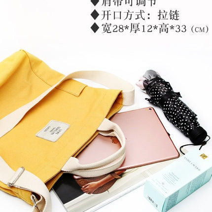 Factory Direct cotton color portable canvas bag shoulder bag female campus versatile large capacity messenger bag student bag