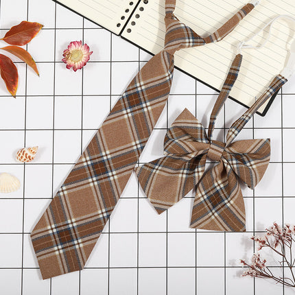 Japanese Plaid JK Tie Tie Set Women's College Style Graduation Photo Free Accessories Korean Style Bow Mariners Suit