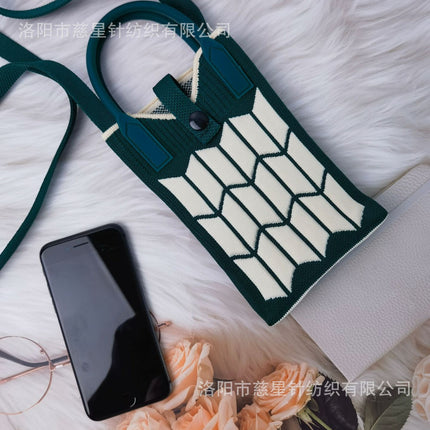 Girl's Heart-Shaped Knitted Crossbody Bag