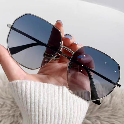 Metal Polygonal Anti-Uv Sunglasses for Men and Women, Fashionable and Versatile, Travel Photography, Sun Protection Glasses