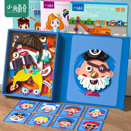 Children's puzzle magnetic puzzle 3 to 6 years old change magnetic stickers 2 Boys 4 girls Pingtu early childhood baby toys