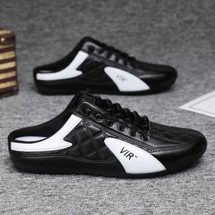 Foreign Trade Cross-border plus size Men's Shoes Spring Half Slippers Men's Casual Breathable Korean Fashionable Lazy Slip-on Shoes