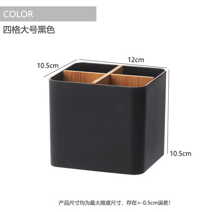 Creative pen holder bamboo and wood compartment storage box large capacity stationery pencil watercolor pen finishing box cosmetic brush storage bucket