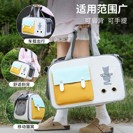 Portable Cat Bag for Outings, Portable Cross-Body Large-Capacity Bag for Cats, Ventilated, Breathable, Anti-Stress Dog Extra Large Pet Bag