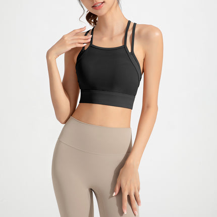 Athena lulu new yoga sports underwear women's back nude shockproof bra running fitness vest
