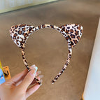 Leopard print cat ear headband (EN1038)