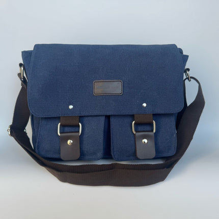 Korean Style Canvas Crossbody Bag Trendy Shoulder Bag Men's Large Capacity Student Computer Bag Camera Bag Large Factory Direct Sale