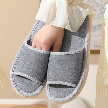 Linen Slippers for Women in Spring & Fall Seasons Indoor Household Cotton and Linen Slippers for Home Non-Slip Summer Male Couple Wholesale