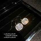 074kk brilliant cube zircon earrings ~ no box