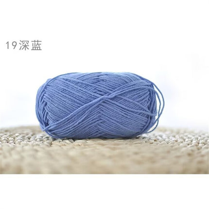 Xuefeier 4-Strand Milk Cotton Wool Ball 4-Strand Combed Cotton Thread Does Not Ball Baby Hand-Knitted DIY Cute Doll