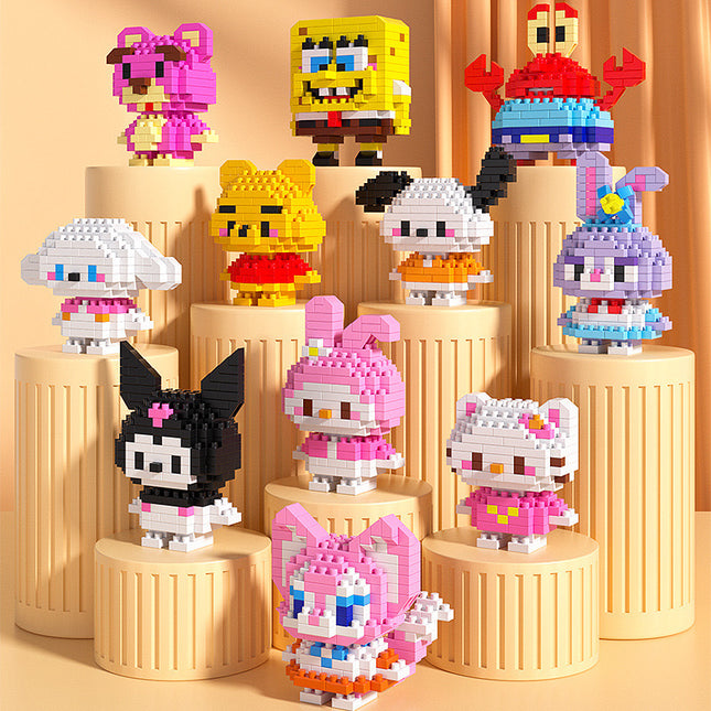 Compatible with Lego Microparticles Building Blocks Cartoon Doll Children's Assembled Small Toys Stall Pendant Gift Wholesale Stall