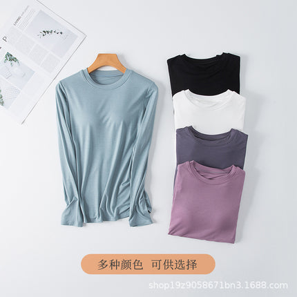 Women's Spring and Autumn All-In-One Solid Color Casual Home Casual Sportswear Round Neck Can Be Worn Outside and Can Be Shipped Wholesale