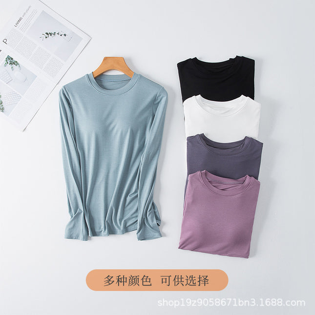 Women's Spring and Autumn All-In-One Solid Color Casual Home Casual Sportswear Round Neck Can Be Worn Outside and Can Be Shipped Wholesale