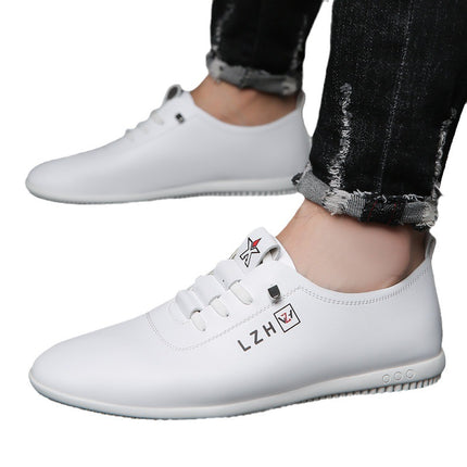 Summer Slip-on Breathable White Shoes Men's All-match Casual Soft Bottom Driving Shoes Lightweight Bean Shoes Soft Top Men's Shoes