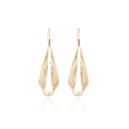 European and American Style Simple Elegant Metal Wind Ring Earrings Retro Exaggerated Irregular Electroplating High-grade Earrings for Women