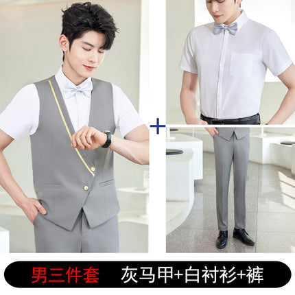 Bar KTV Western restaurant work wear slim vest suit women's new hotel front desk waiter work clothes men