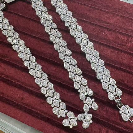Water Drop Shape Full of Zirconia, Ladylike Temperament, High-End, Light Luxury and Heavy-Duty Women's Necklace Set