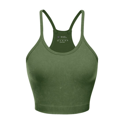 Cross-border Lulu Sports Underwear Washed Vest Naked Yoga Bra Women's Summer Comfortable Quick-drying All-match