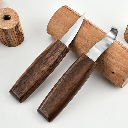 Square Handle Carving Knife, Wood Carving Knife, Cloth Bag Set, 6-Piece Set, Wood Carving Knife, Scoop Knife, Woodworking Carving Knife, Handmade Wood Carving Knife