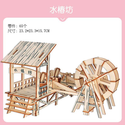 wooden three-dimensional assembled military model angel tank puzzle assembled boy wooden toy diy hut puzzle