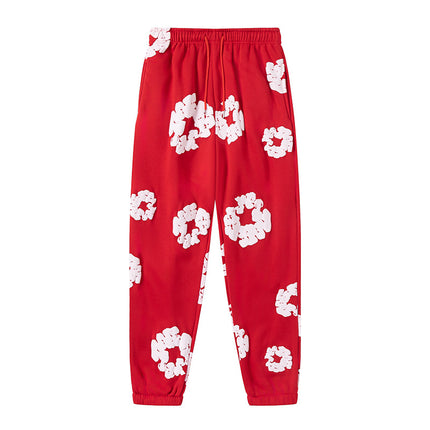 Cross-border Flower Printed Trendy Brand Same Style Hooded Sweater European and American Loose Hoodie Men's and Women's Sweater suit Men's Trendy Brand