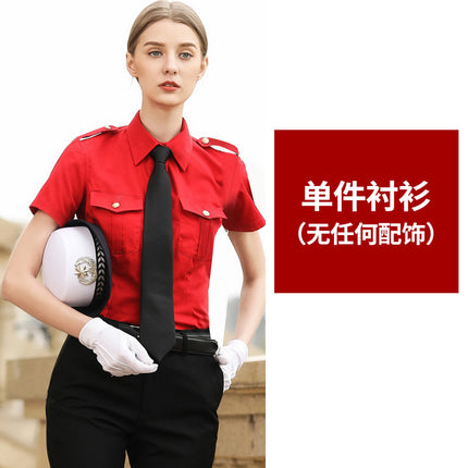 Security White Security Shirt Work Clothes Men's Long-sleeved Short-sleeved suit Summer Shirt Women's Security Wear Uniform