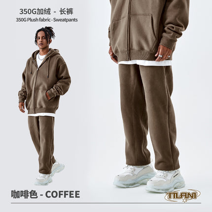 Tilani Men's Sweatshirt Cross-Border Casual Sports Suit Fashionable Pure Color Sweatshirt for Men and Women Simple Zipper Hoodie