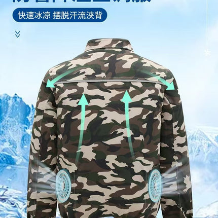 Heatstroke Prevention and Cooling Air Conditioning Clothes Men's Work Clothes Refrigeration with Fan Charging Site Labor Protection Clothes Welder Jacket
