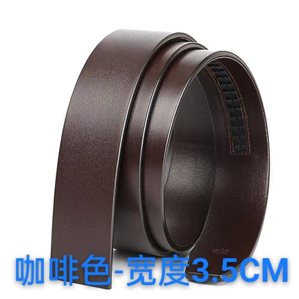 Kangaroo High-grade Top-layer Pure Cowhide 3.5 Belt Genuine Leather Non-head Automatic Buckle Non-sandwich Belt Men's Trousers Belt