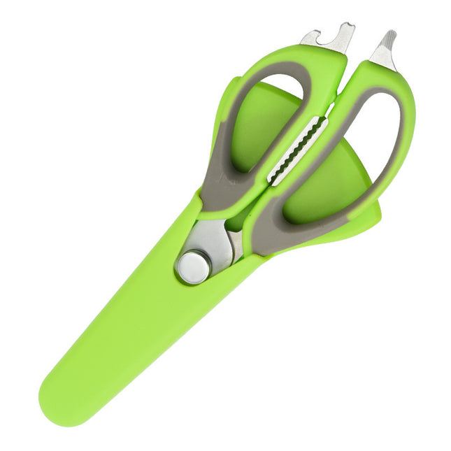 Multifunctional Refrigerator Scissors Magnetic Suction Detachable Household Powerful Chicken Bone Scissors Food Barbecue Scissors Stainless Steel Kitchen Scissors