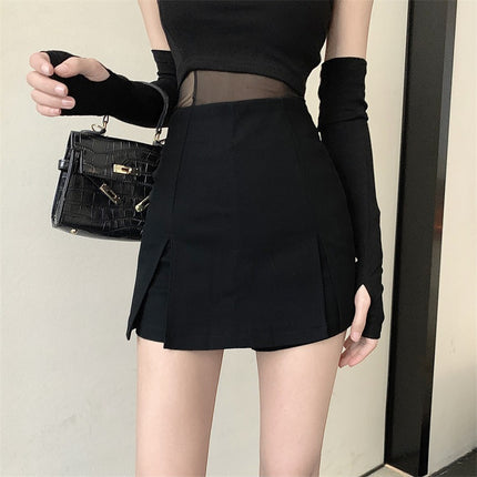 Waist Bag Hot Girl A- Line Skirt Culottes Women's Summer Half-length Sexy Hot Pants Style High Sweet Hot Hip Super Shorts Casual Split