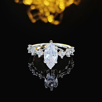 Chinese Valentine's Day New Ring Inlaid with Zircon Creative European and American Fashionable Feminine Elegant F1411