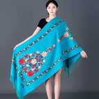 Embroidered vase-pore Blue / 200cm