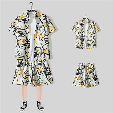 Short Sleeve Flower Shirt Hainan Island Beach Suit Sanya Hawaiian Style Thailand Travel Male Couple Summer Thin suit