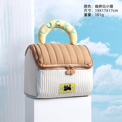 Cute Little House Souvenir Cosmetic Bag, Large Capacity, High-Value Gift Box, Baby's 100-Day Banquet, First Birthday Gift Empty Box