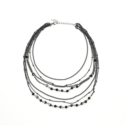 Multi-Layer Trendyy Versatile Inlaid with Rhinestones Autumn and Winter Personalized Accessories Sweater Chain Daily Wear Necklace Jewelry Clavicle Chain
