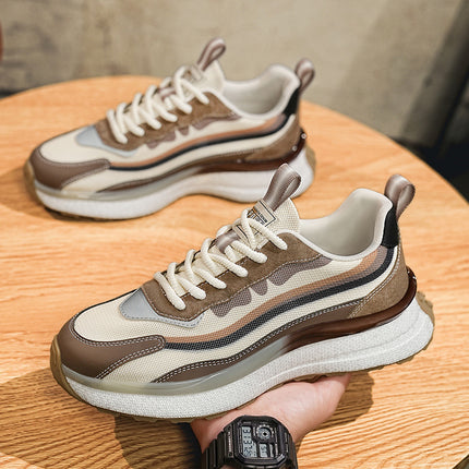 Wholesale Men's Shoes 2024 New Summer Breathable Fashionable All-match Increased Soft Bottom Casual Running Sports Dad Trendy Shoes