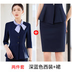 Two-piece set, dark blue suit + skirt / S