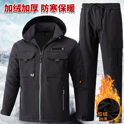New fleece-lined Jacket Waterproof Wind-Resistant Outdoor Mountaineering Suit Warm Thickened Workwear Workwear for Men and Women