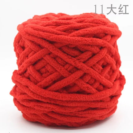 Factory wholesale 100g thick ice strip wool single-strand woven wool ball hook crochet slippers thread self-woven wool ball