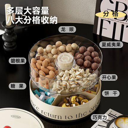 Fruit Tray Living Room Coffee Table Food Grade Melon and Peanut Snacks Dried Fruit Box Multi-layer Rotating Liftable Candy Box