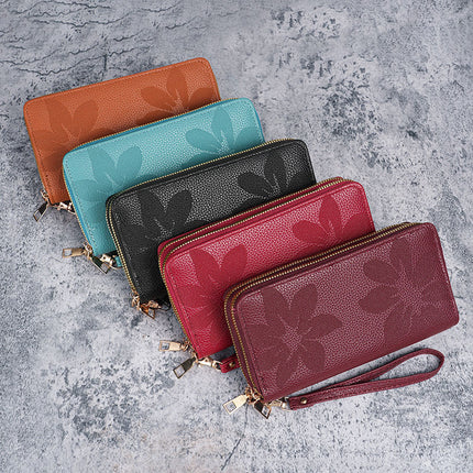 Antique Women's Double Zipper Wallet Large Capacity All-match Casual Long New Mobile Phone Bag Coin Purse Card Bag Multi-layer