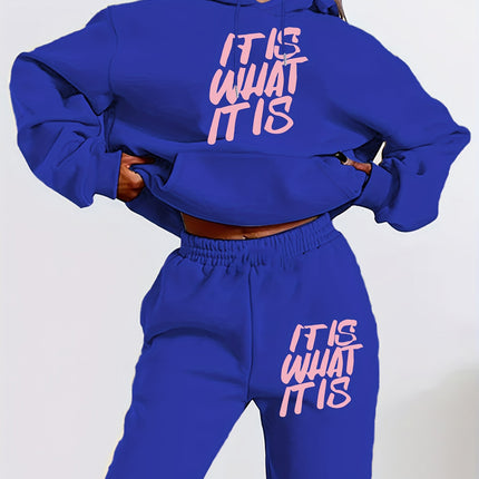 2024 Amazon Letter Print Casual Women's Sweatshirt Set Autumn Long Sleeve Hooded Sweatshirts Easiest for Match