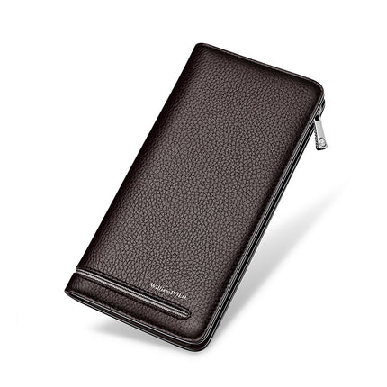 King Paul Card Holder Men's Long Genuine Leather Anti-theft Brush Multi-Card Holder Wallet Large Capacity Card Holder Card Holder for Men