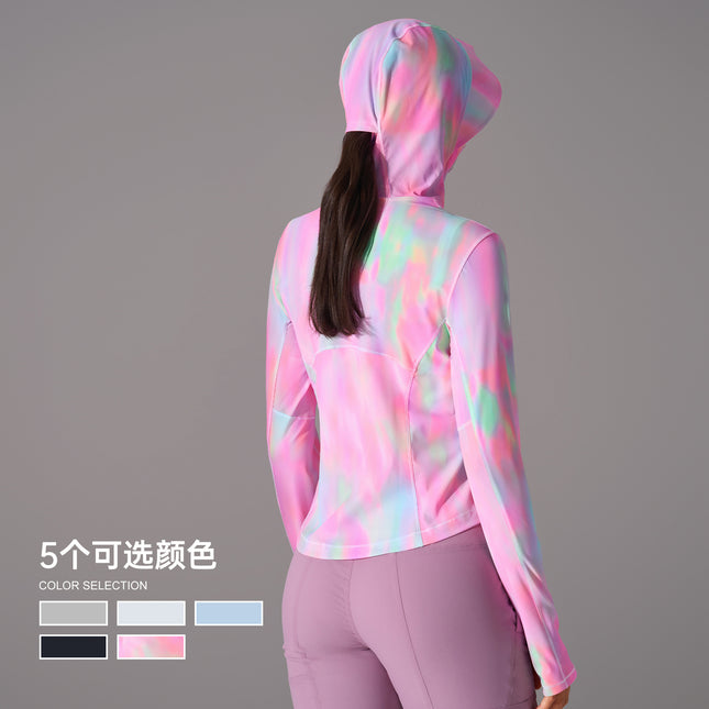 Summer hooded face-covering sunscreen women's UPF50 UV-resistant breathable quick-drying sunscreen jacket D25019