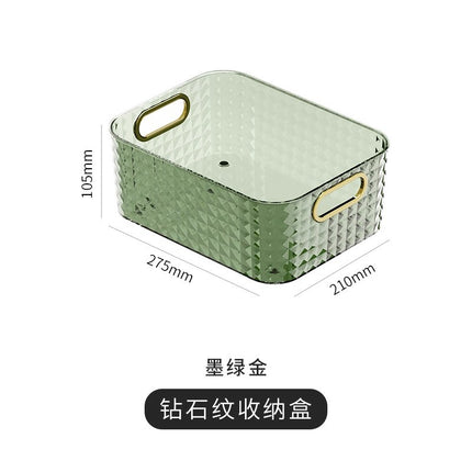 European and American Light Luxury Desktop Cosmetic Storage Box Transparent PET Advanced Dressing Table Mask Sundry Snack Storage Box