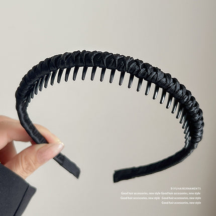 New Trendy Headband for Women, Popular on Social Media, Forehead Bangs and Stray Hair Organizer, Non-Slip with Teeth, Hair Tie for Washing Face